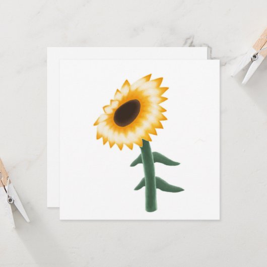 黄色いひまわり カード (正面/裏面インサイチュ)