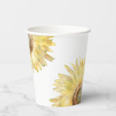 黄色いひまわり 水彩 結婚式 紙コップ (裏面)