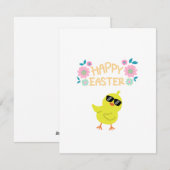 黄色いひよこがいるイースター シーズンカード (正面/裏面)