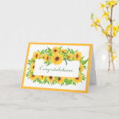 黄色いひ結婚まわりのお祝いのカード カード (黄色い花)