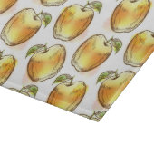 黄色いりんごが付いているパターン カッティングボード (角)