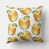 黄色いりんごが付いているパターン クッション (裏面)