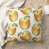 黄色いりんごが付いているパターン クッション (ブランケット)