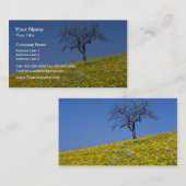 黄色いりんごの木およびタンポポ草原の花 名刺 (正面/裏面)