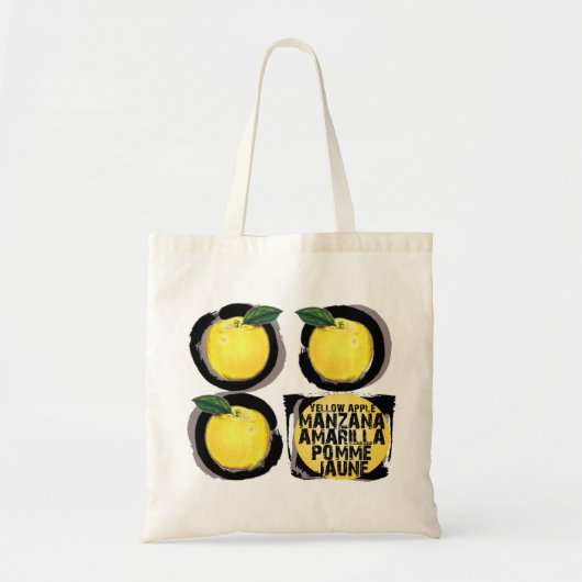 黄色いりんご Manzana Amarilla Pomme Jaune トートバッグ (正面)