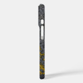 黄色いアクセントの苔むした石のテクスチャ Case-Mate iPhoneケース (裏面 / 左)