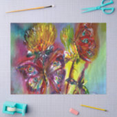 黄色いアザミに赤い蝶、青空のフローラ 薄葉紙 (クラフト)