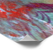 黄色いアザミの上の赤い蝶、青空 フラワー ポスター (角)