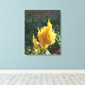 黄色いアスティルベの花 キャンバスプリント (インサイチュ (ウッドフロア))
