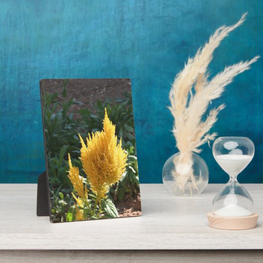 黄色いアスティルベの花 フォトプラーク (側面)