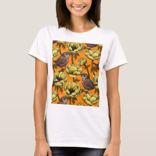 黄色いアネモネの花とレンチ Tシャツ