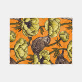 黄色いアネモネ園のレンチ フリースブランケット (正面(横))