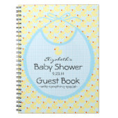 黄色いアヒルおよび青色児のベビーシャワーの来客名簿 ノートブック (正面)