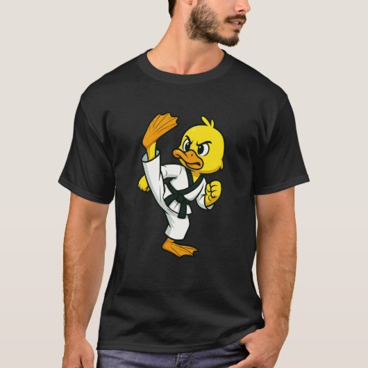 黄色いアヒルの動物好き空手テコンドー男子ギル Tシャツ (正面)