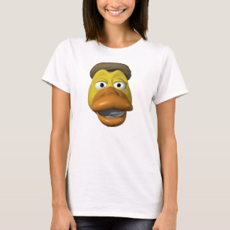 黄色いアヒルの顔の顔 Tシャツ