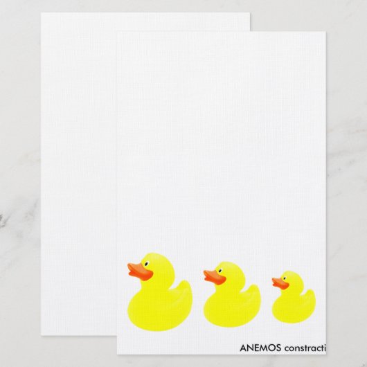 黄色いアヒル 便箋 (正面/裏面)