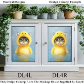 黄色いアヒルDL4Rデコpageの格好をした可愛い子猫 薄葉紙