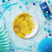 黄色いアフリカデイジーの花束の紙のパーティーのプレート ペーパープレート (パーティー)