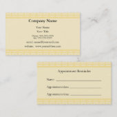 黄色いアポイントメントのメモカード 予約カード (正面/裏面)