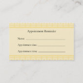黄色いアポイントメントのメモカード 予約カード (裏面)