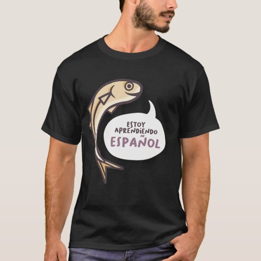黄色いアンチョビでスペイン語を勉強中 Tシャツ (正面)