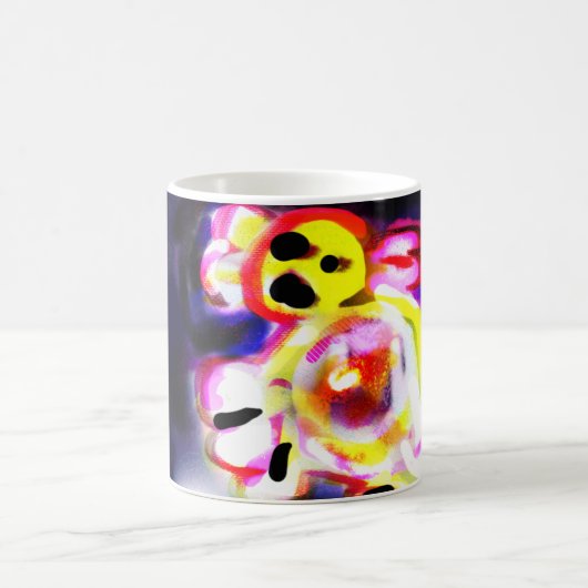 黄色いウーパールーパーの楽しみ コーヒーマグカップ (中央)