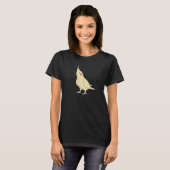 黄色いオカメインコのインコミーム Tシャツ (正面フル)