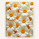 黄色いオレンジ色の花のノートでいっぱいの ノートブック (正面)