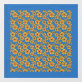 黄色いオレンジ色の花のパターン ウィンドウサイン (シート)