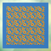 黄色いオレンジ色の花のパターン ウィンドウサイン (シート3)