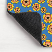 黄色いオレンジ色の花のパターン マウスパッド (コーナー)