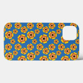 黄色いオレンジ色の花のパターン Case-Mate iPhoneケース (裏面 (横))