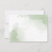 黄色いオレンジ色の花グリーンリース サンキューカード (裏面)