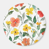 黄色いオレンジ色の花 マグネット (正面)