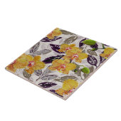 黄色いオレンジ色の蘭。 タイル (側面)