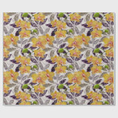 黄色いオレンジ色の蘭。 ラッピングペーパー (フラット)