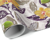 黄色いオレンジ色の蘭。 ラッピングペーパー (ロールコーナー)