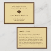 黄色いオークの木の結婚式のレセプションカード エンクロージャーカード (正面/裏面)