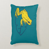 黄色いカエルの装飾用クッション アクセントクッション (正面(垂直))