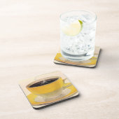 黄色いカップのコーヒー ヴィンテージイラスト コースター (右側)