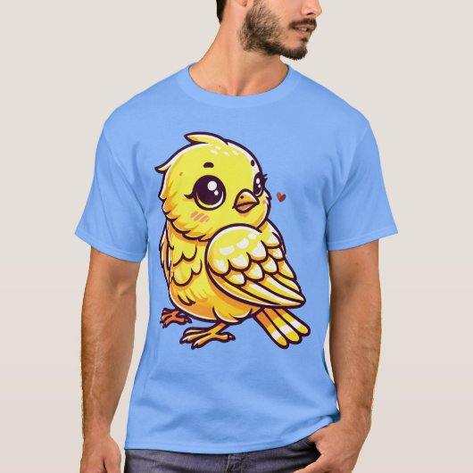 黄色いカナリアの鳥の友達 Tシャツ (正面)