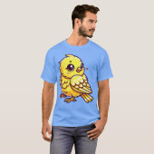 黄色いカナリアの鳥の友達 Tシャツ (正面フル)