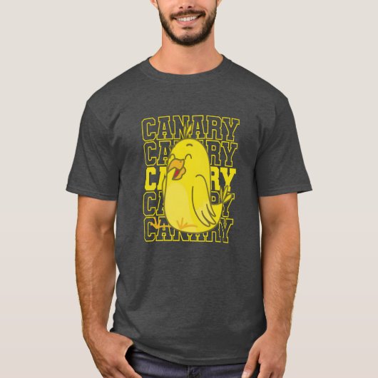 黄色いカナリア 鳥 楽しい Tシャツ (正面)