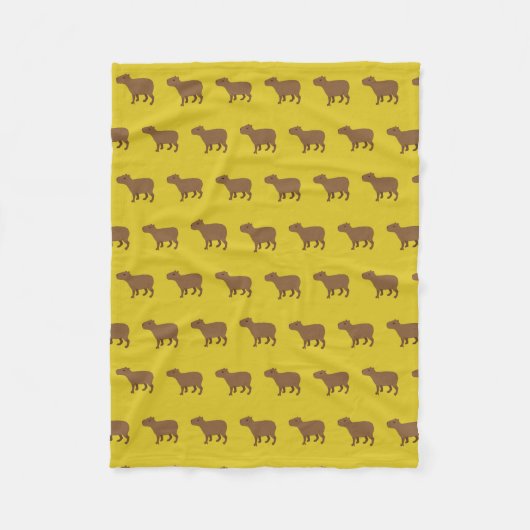 黄色いカピバラ フリースブランケット (正面)