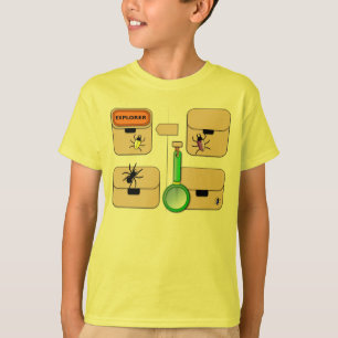 黄色いカブトムシが付いている探検家のベスト Tシャツ