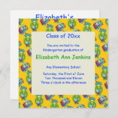 黄色いカメの卒業お知らせ 招待状 (正面/裏面)