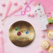 黄色いカラフル《写真》ぼけ味にクリスマスのボーブルズ ペーパープレート (パーティー)