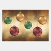 黄色いカラフル《写真》ぼけ味にクリスマスのボーブルズ ラッピングペーパーシート (正面3)