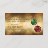 黄色いカラフル《写真》ぼけ味にクリスマスのボーブルズ 名刺 (裏面)