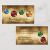 黄色いカラフル《写真》ぼけ味にクリスマスのボーブルズ 名刺 (正面/裏面)
